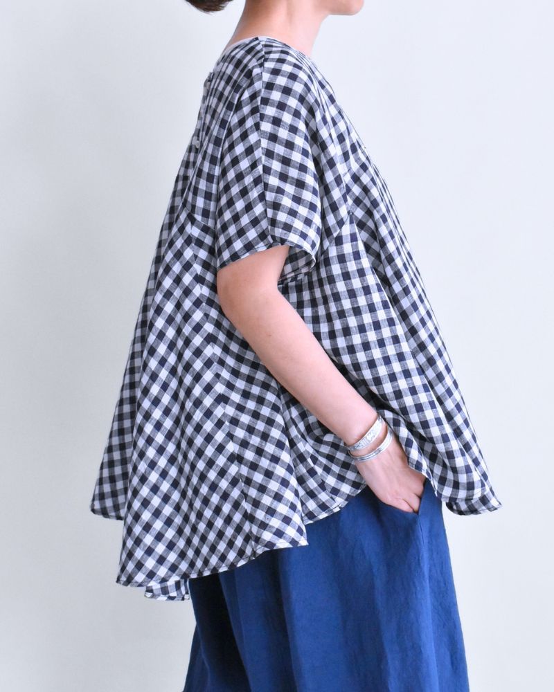 Umbrella Blouse in White/Indigo Umbrella Blouse in White/Indigo