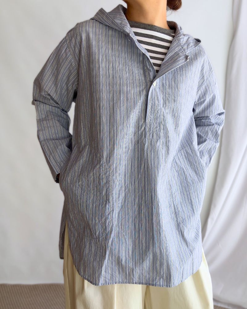 Hoodie Pullover Shirt in NavyStripe Hoodie Pullover Shirt in NavyStripe