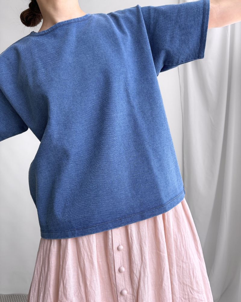Indigo Short Sleeve Pullover in Indigo