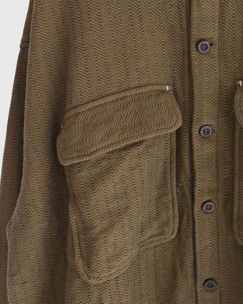 TEORI Cotton Herringbone Jacket in KhakiBrown