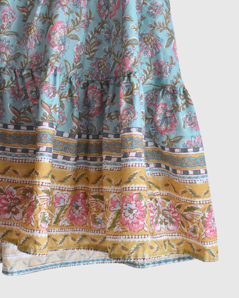 Indian-like print blouse in Blue
