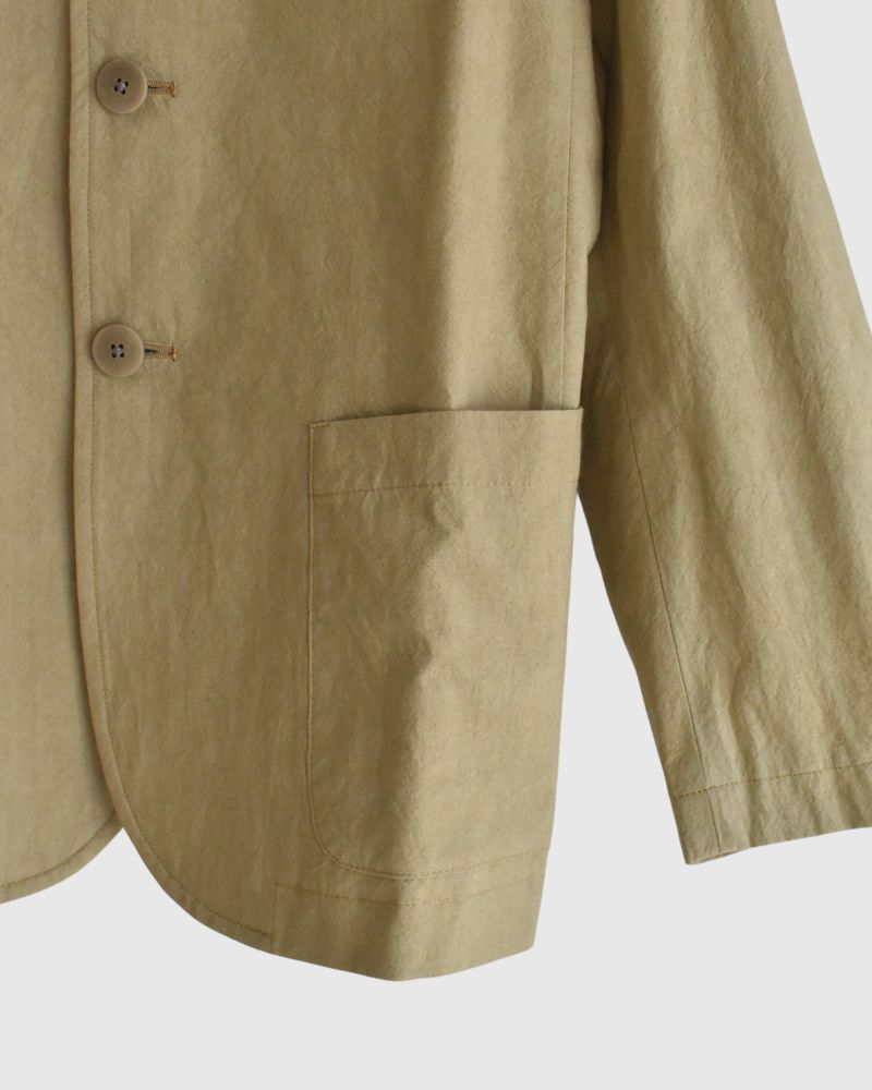 Collarless Jacket in SandBeige