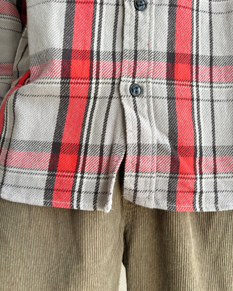 Unevenly Checked Shirt in Gray
