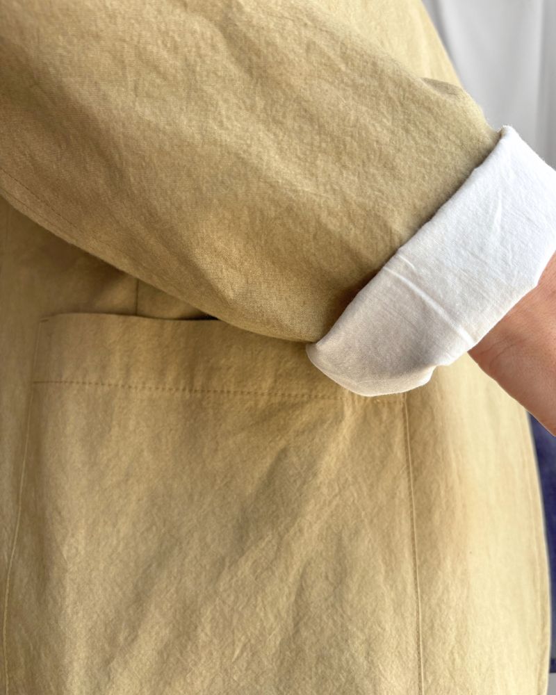 Collarless Jacket in SandBeige