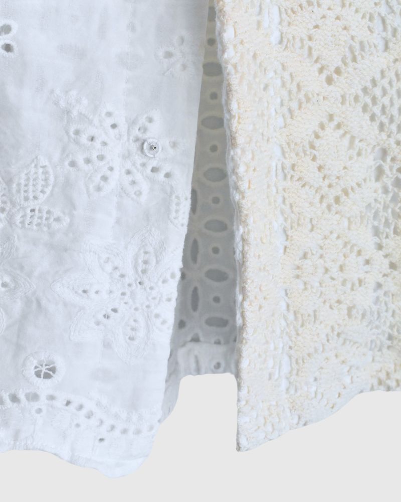 Patchwork Lace Shirt in White