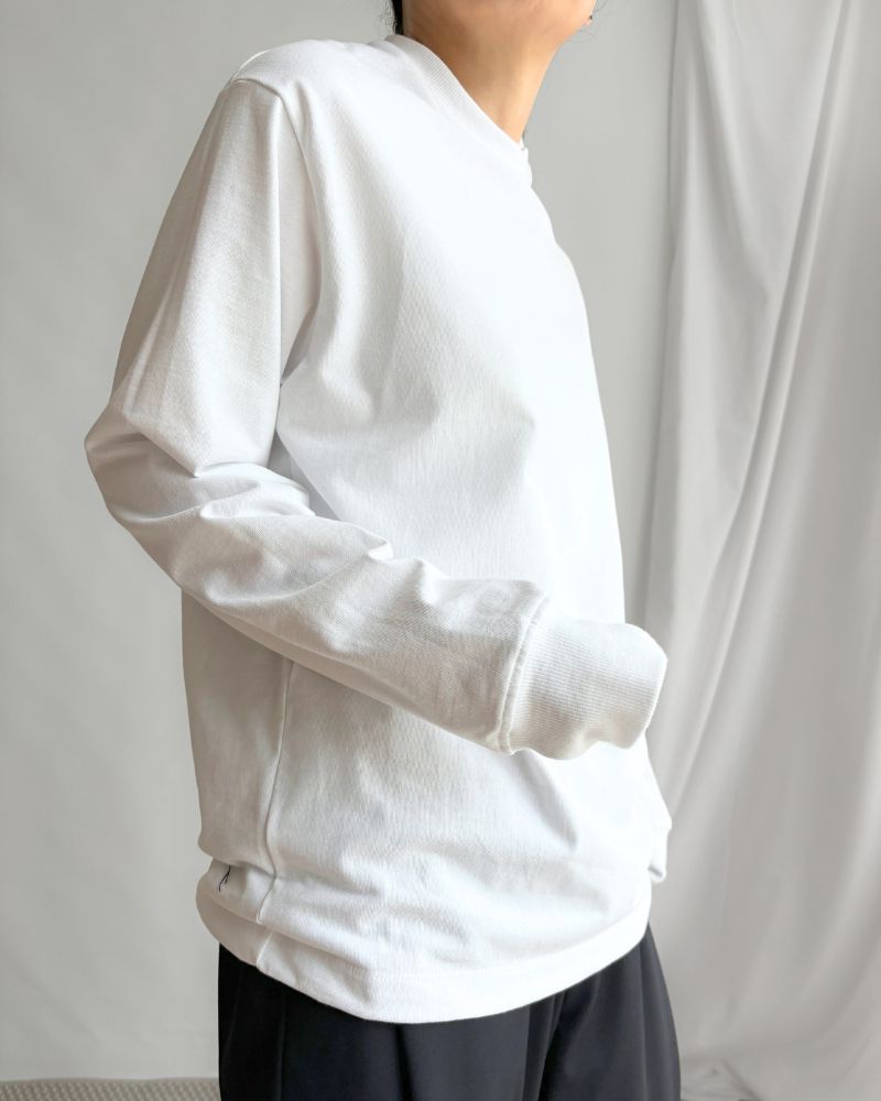 Jersey Crew Neck L/S TEE in White Jersey Crew Neck L/S TEE in White