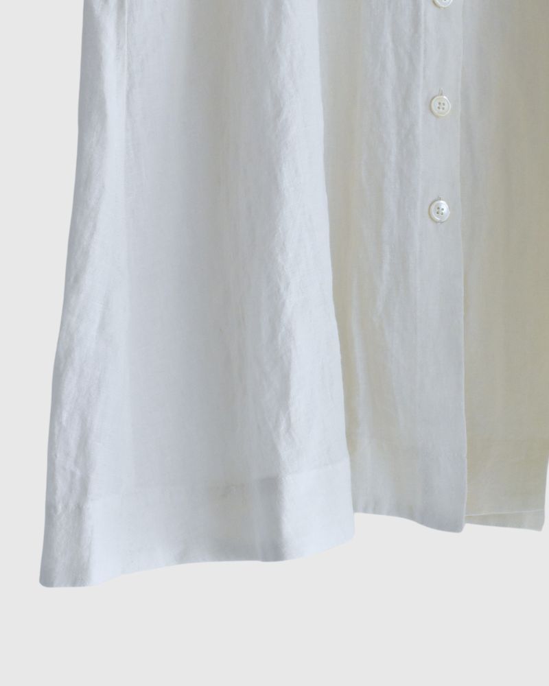 Band collar shirt dress in White