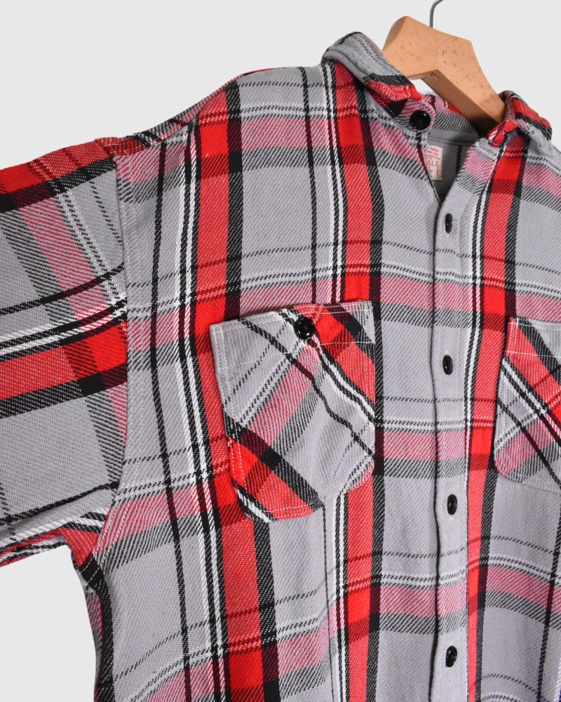 Unevenly Checked Shirt in Gray