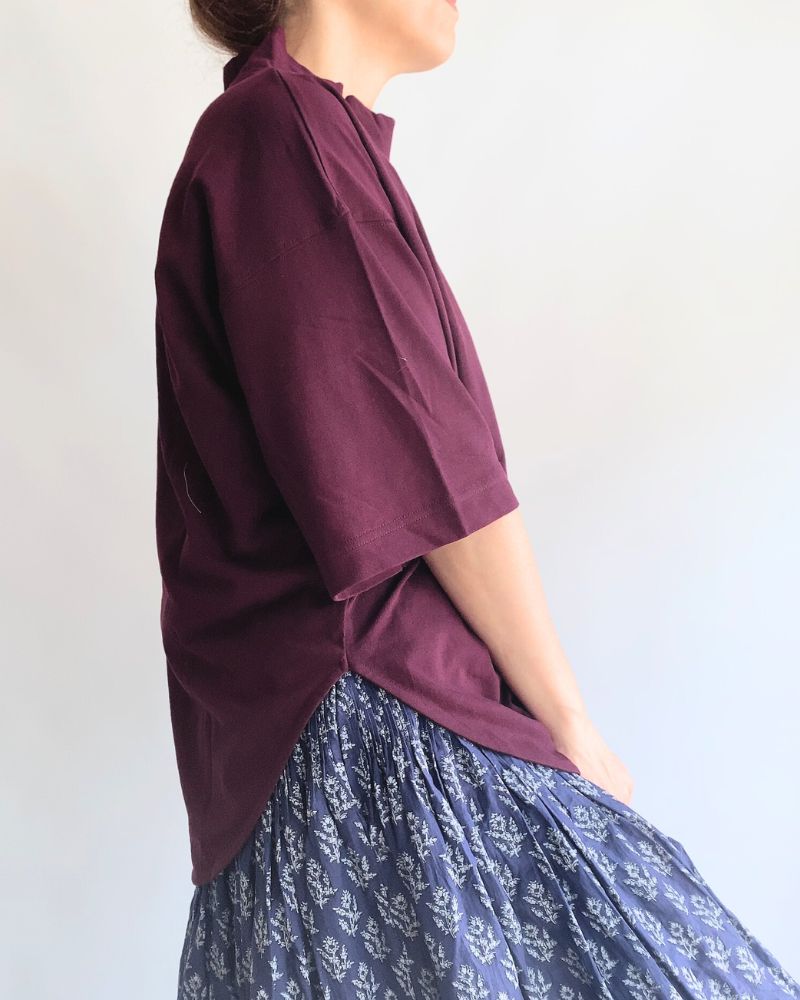 DEPEND jersey high neck T-shirt in Bordeaux