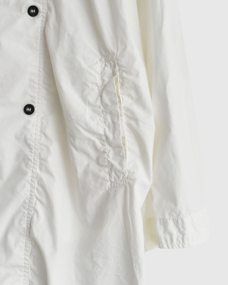 60s COTTON POPLIN OVERDYE STAND COLLAR DOUBLE BREAST JACKET in White