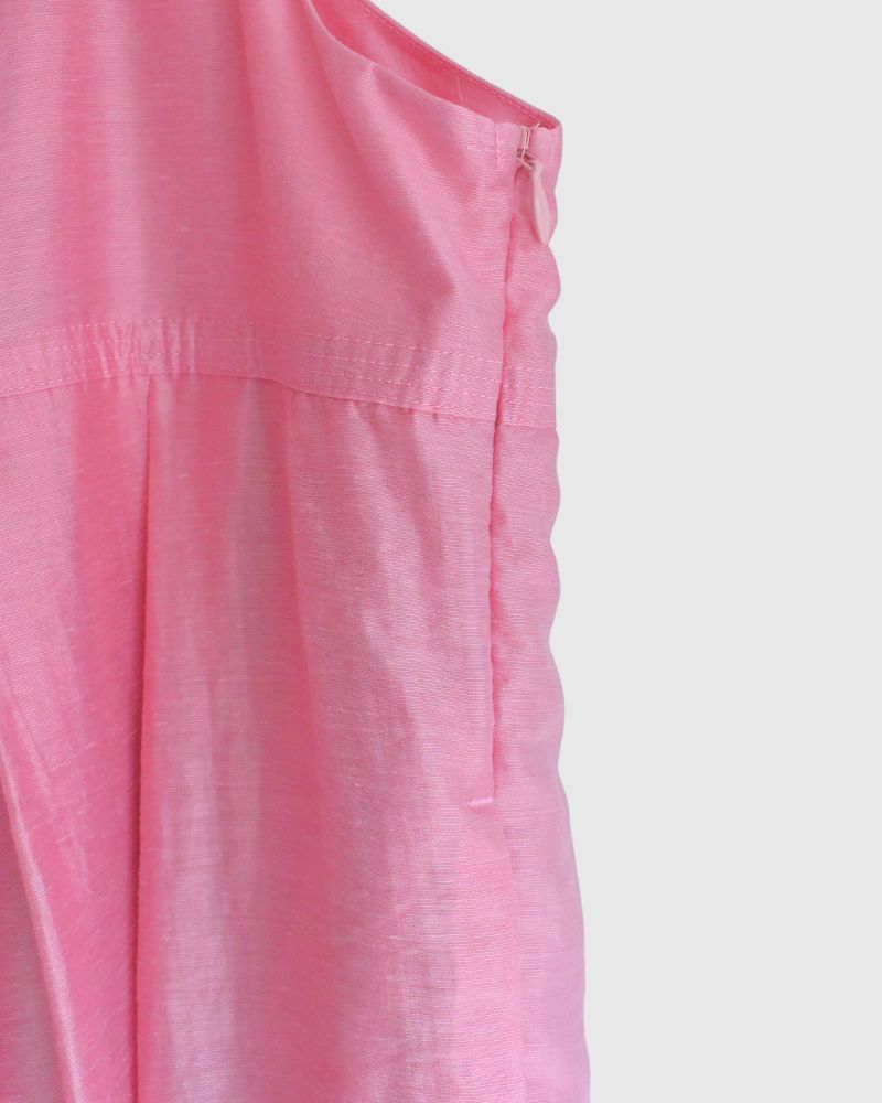 Tuck Volume Dress in Pink