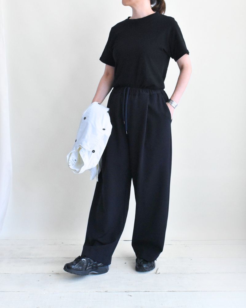 Relaxed Jersey Wide Pants in Navy