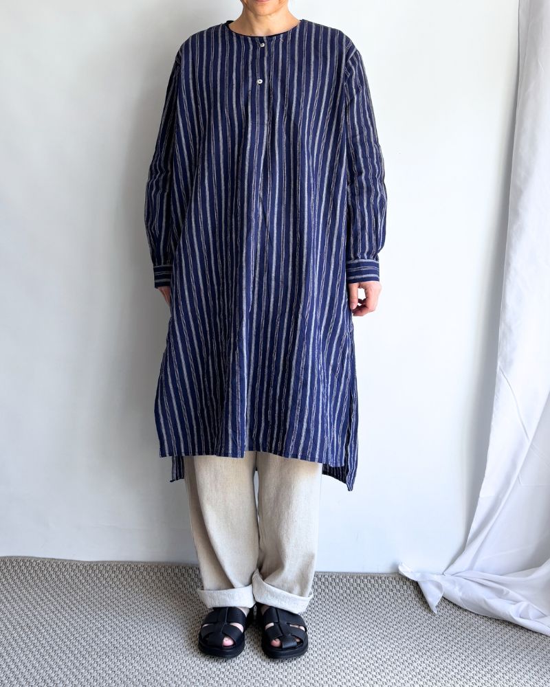 Bengal Stripe Tunic Dress in Navy