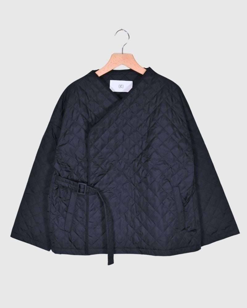 Quilted Cache Coeur Short Coat in Navy