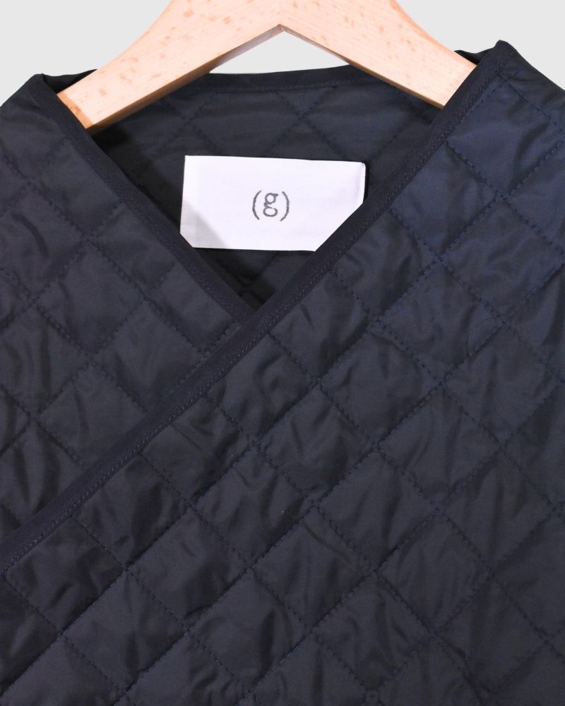 Quilted Cache Coeur Short Coat in Navy