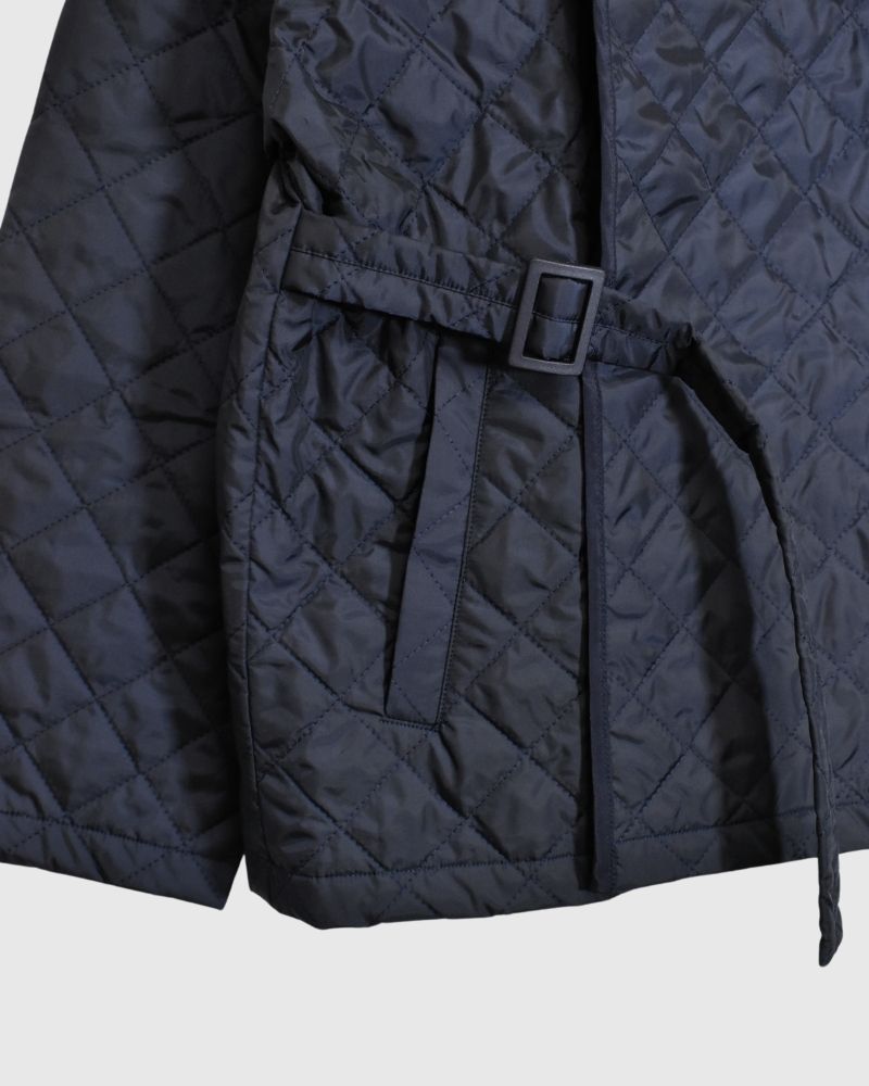 Quilted Cache Coeur Short Coat in Navy