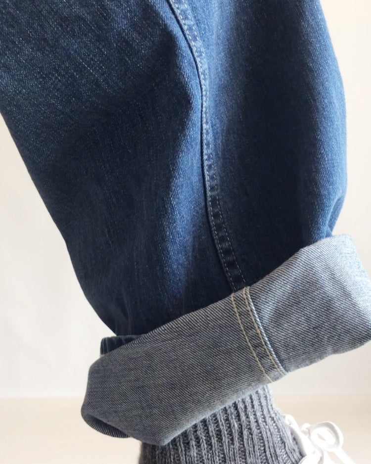 Denim tuck pants in Bleach