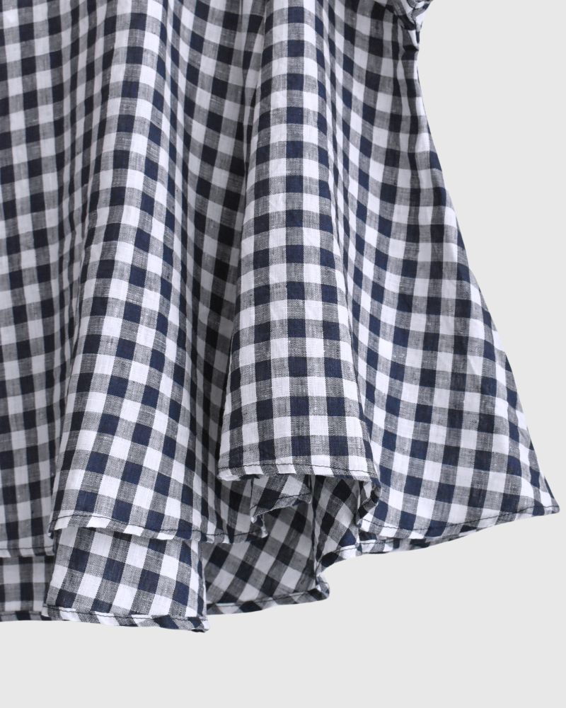 Umbrella Blouse in White/Indigo
