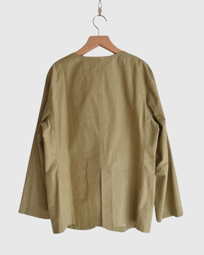 Collarless Jacket in SandBeige