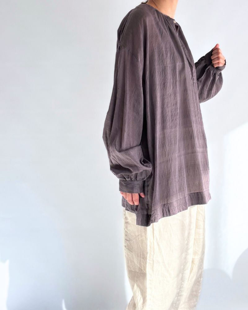 Silk Cotton Airy Smock in Charcoal