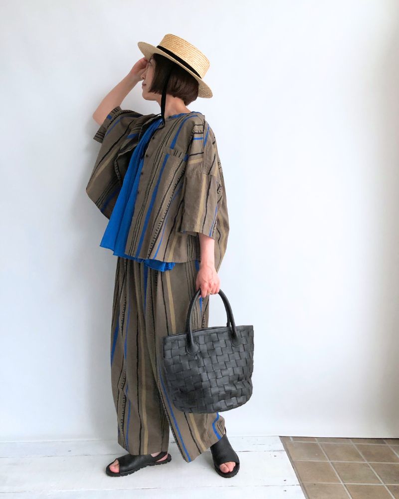 Striped Print Pants in Brown