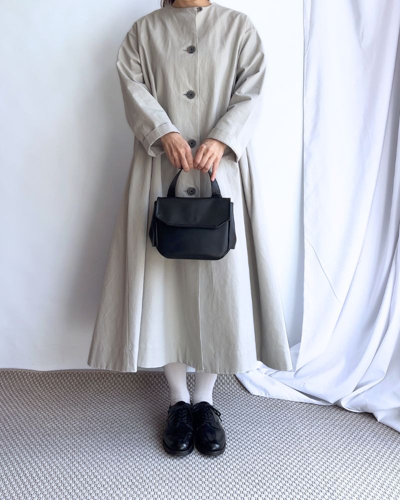Cotton Washi Wide A-line Coat in Gray Cotton Washi Wide A-line Coat in Gray