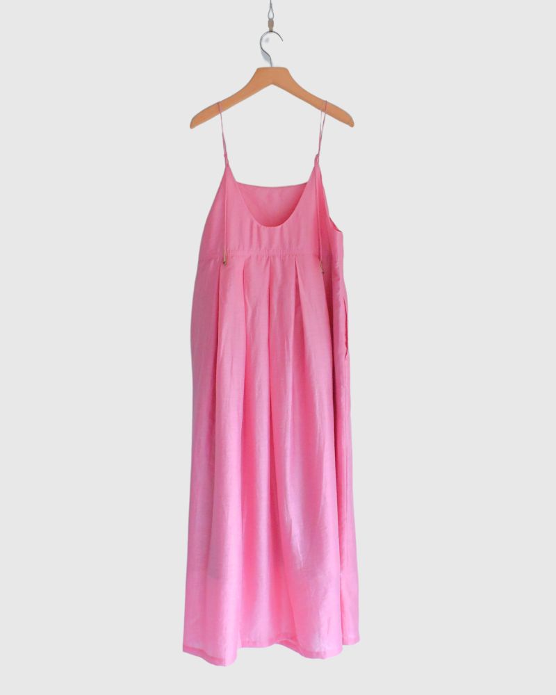 Tuck Volume Dress in Pink