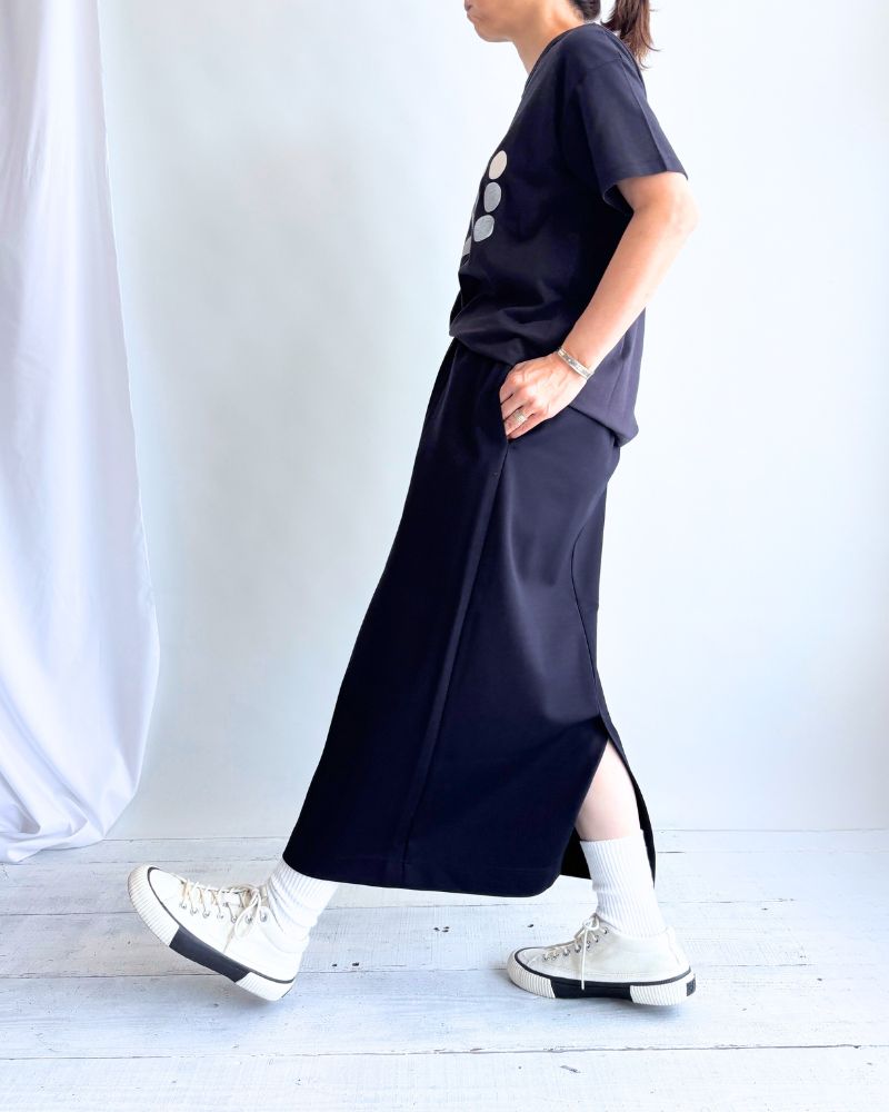 Relaxed Jersey Skirt in Navy