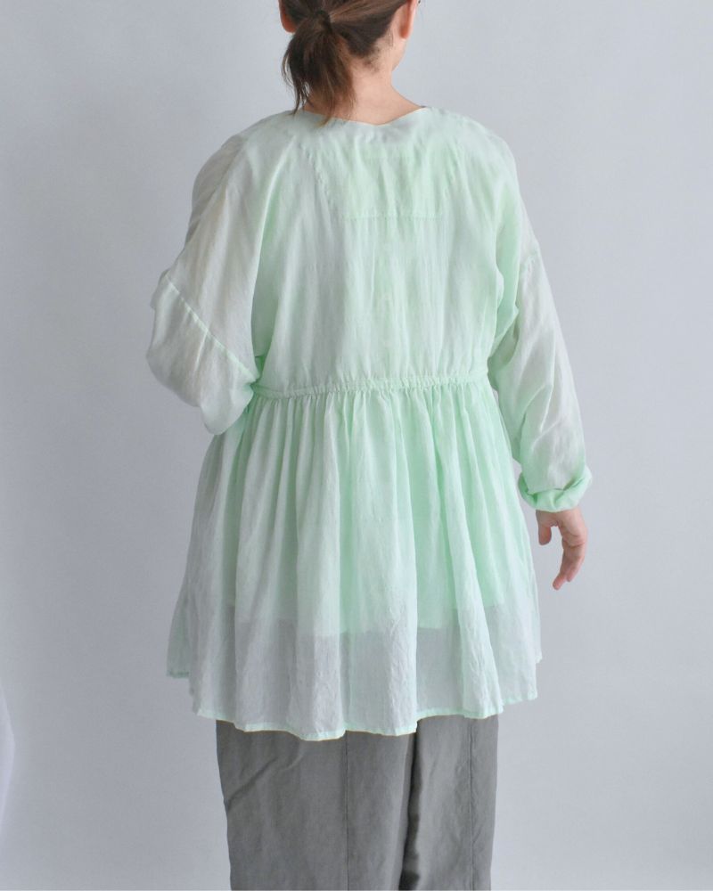 Silk Cotton Rabari Shirt in Light Green