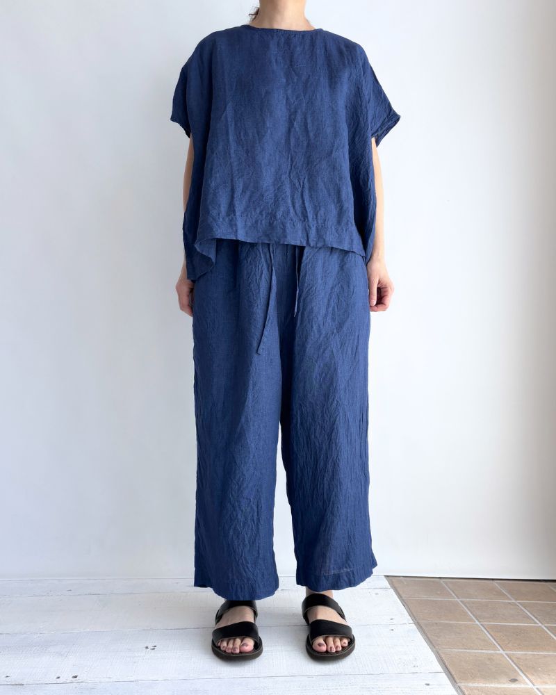 Indigo Linen Pants in Blue