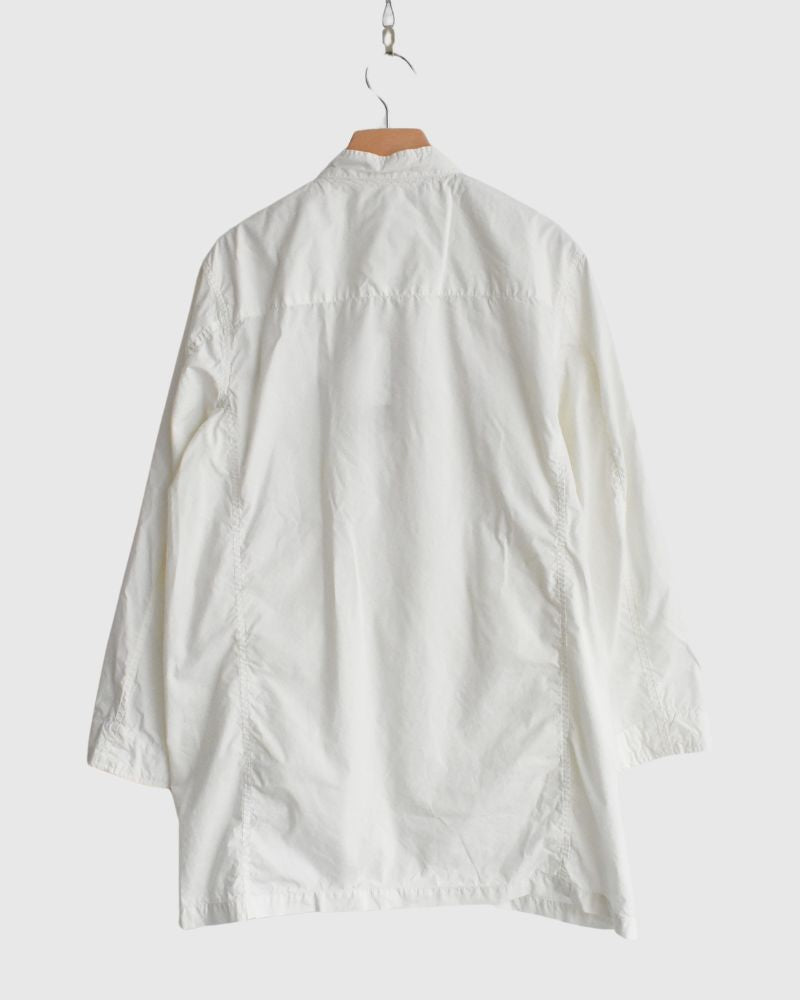 60s COTTON POPLIN OVERDYE STAND COLLAR DOUBLE BREAST JACKET in White