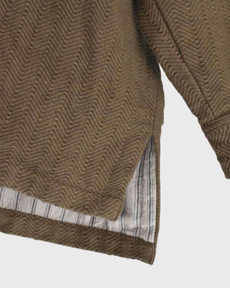 TEORI Cotton Herringbone Jacket in KhakiBrown