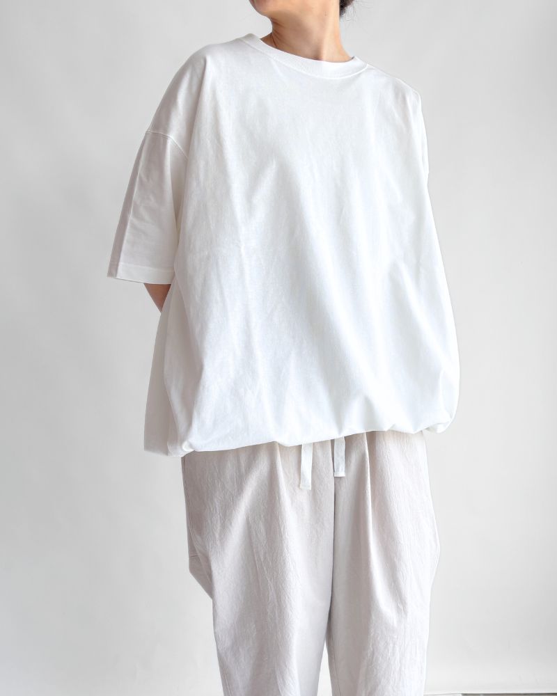Shirring S/S PULLOVER in White