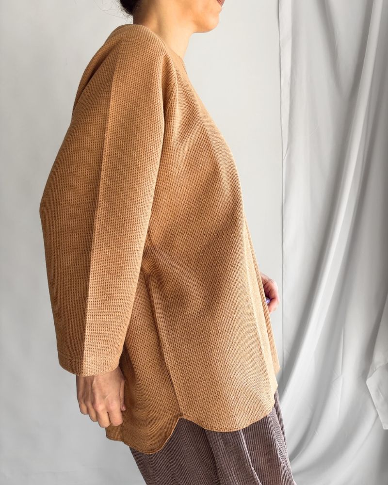 UNDYED Waffle Pullover in Camel UNDYED Waffle Pullover in Camel