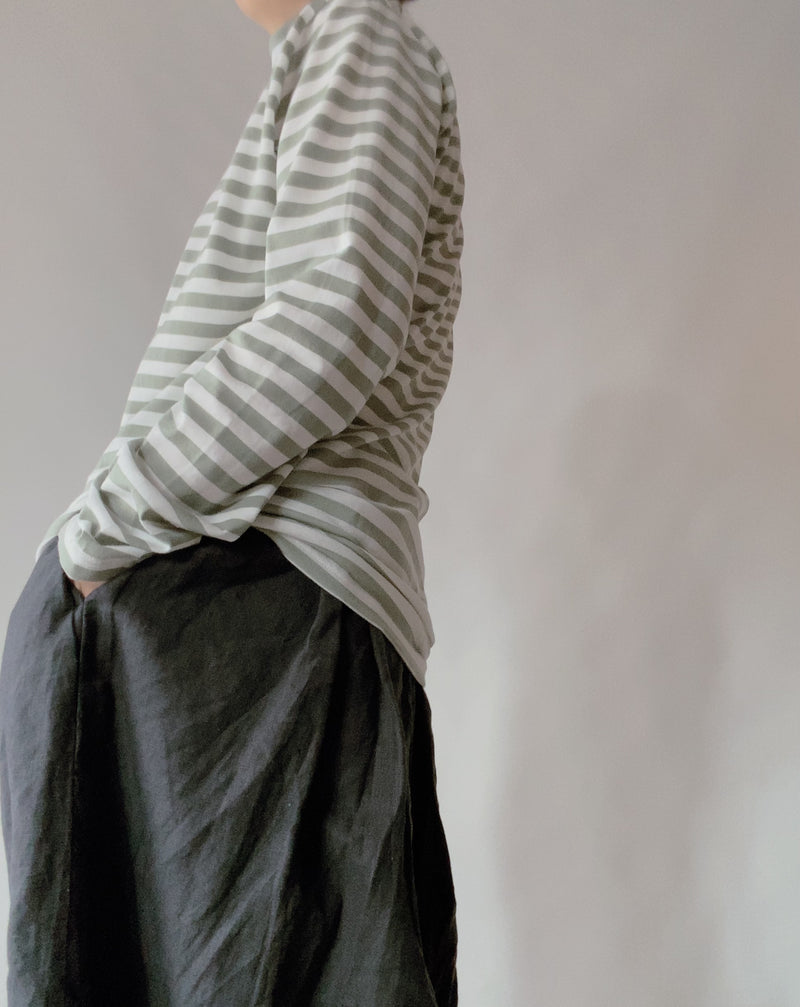 TC Striped High Neck Cut and Sew