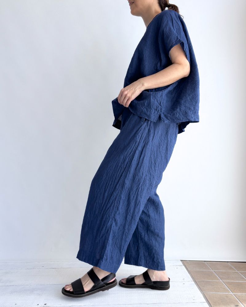 Indigo Linen Pants in Blue