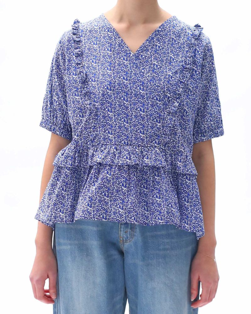 FRILL DESIGN TOPS 'KULAN' in Blue FRILL DESIGN TOPS 'KULAN' in Blue