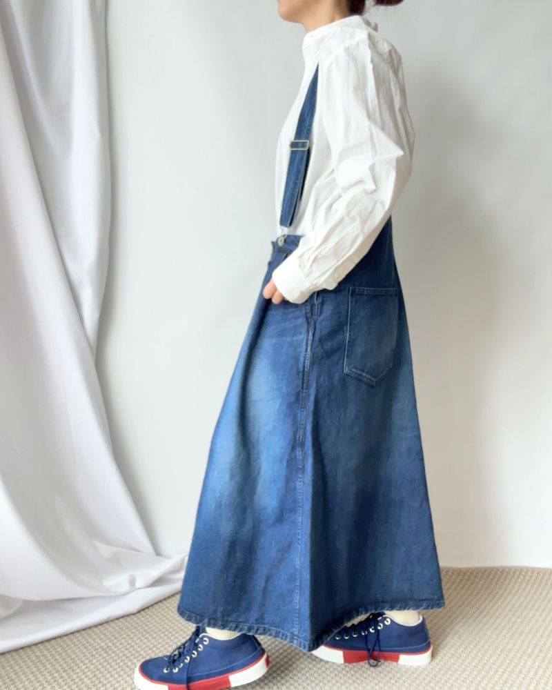 DENIM JUMPER SKIRT in BleachDark DENIM JUMPER SKIRT in BleachDark