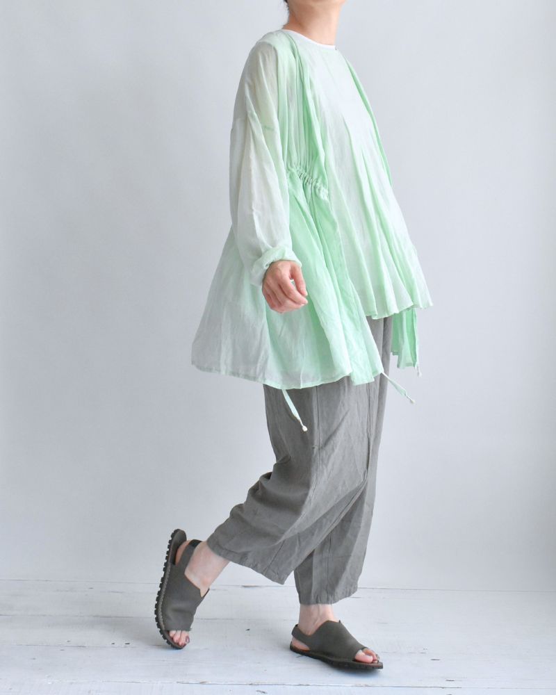 Silk Cotton Rabari Shirt in Light Green