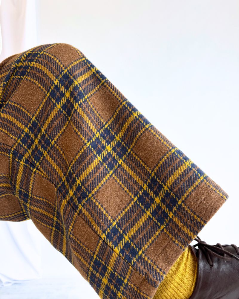 Warm Cotton Check Pants in Brown
