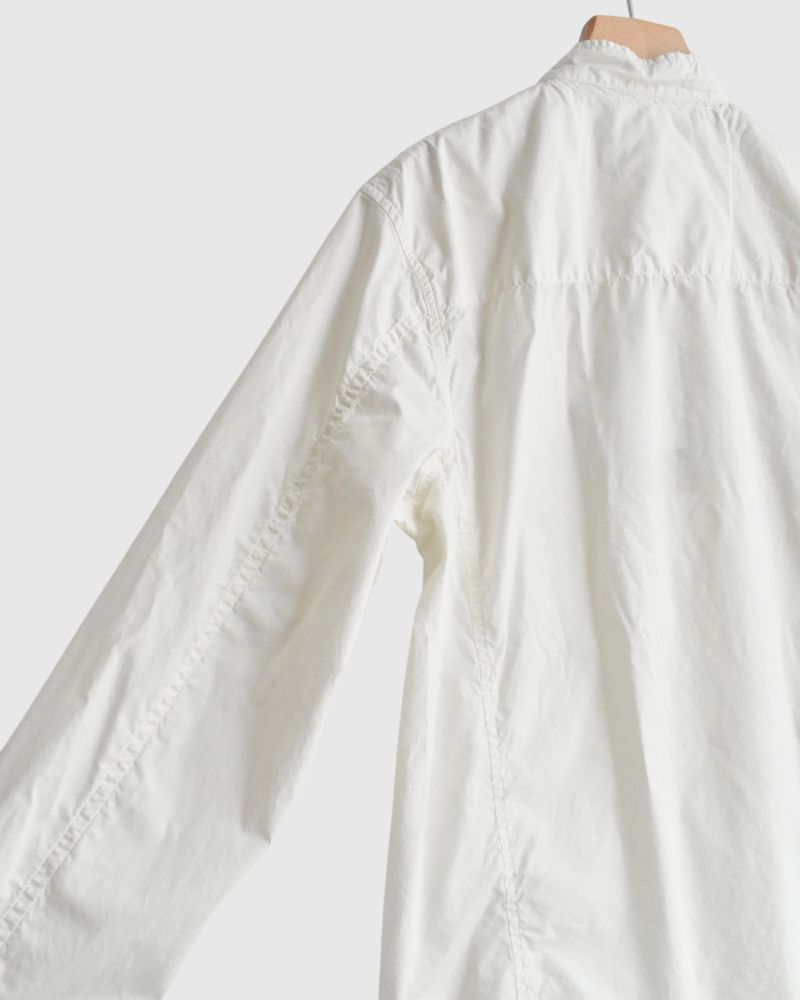 60s COTTON POPLIN OVERDYE STAND COLLAR DOUBLE BREAST JACKET in White