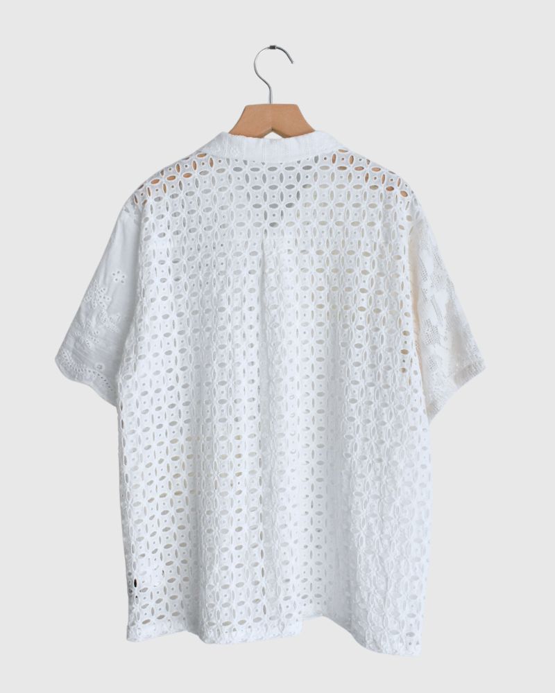 Patchwork Lace Shirt in White