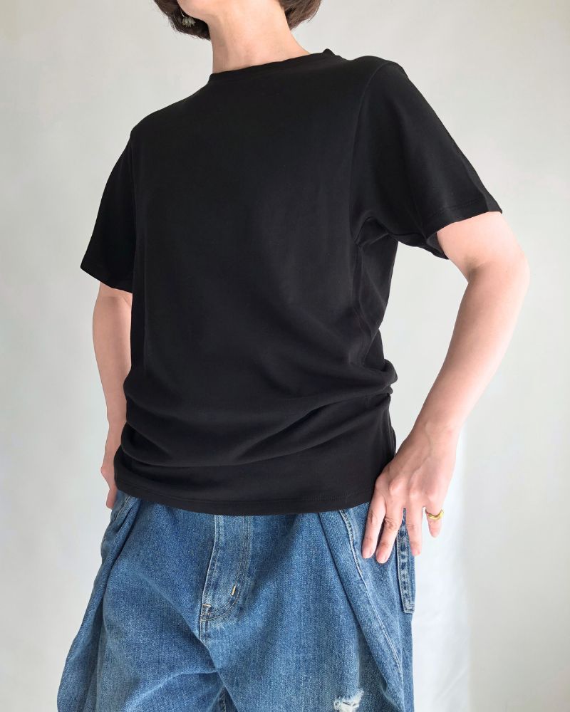 Strong twist jersey fleece JUST SIZE T-SHIRTS in Black Strong twist jersey fleece JUST SIZE T-SHIRTS in Black