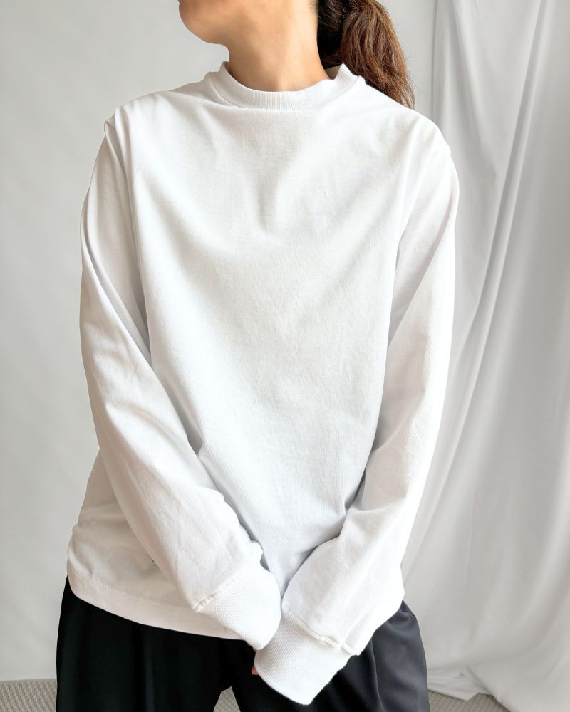 Jersey Crew Neck L/S TEE in White