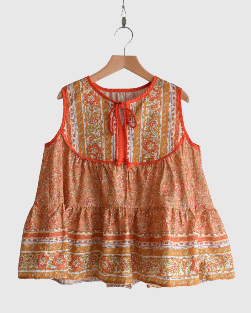 Indian-like print blouse in Orange