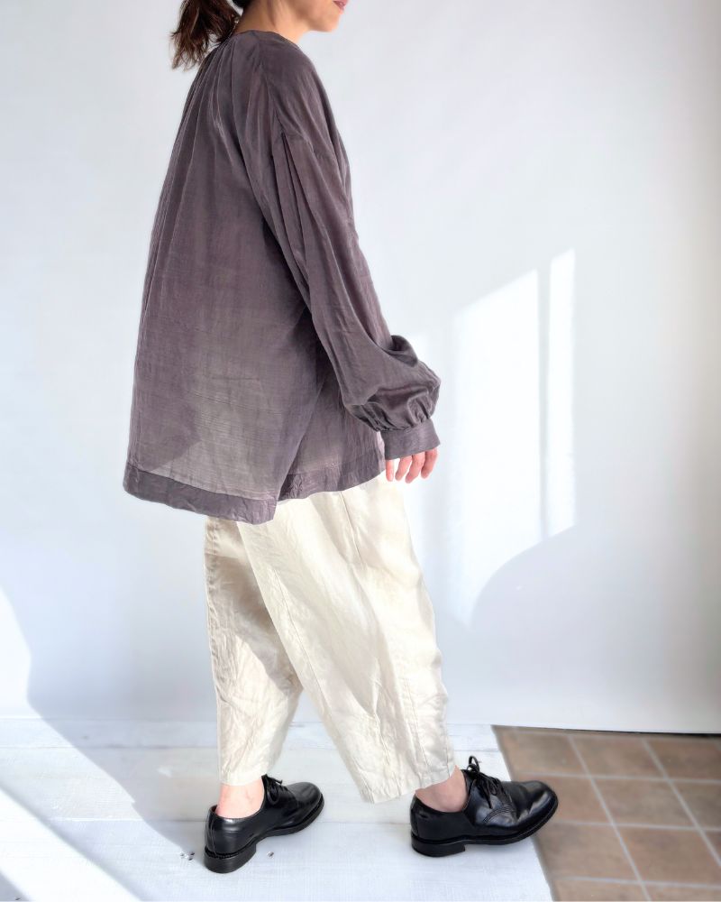 Silk Cotton Airy Smock in Charcoal