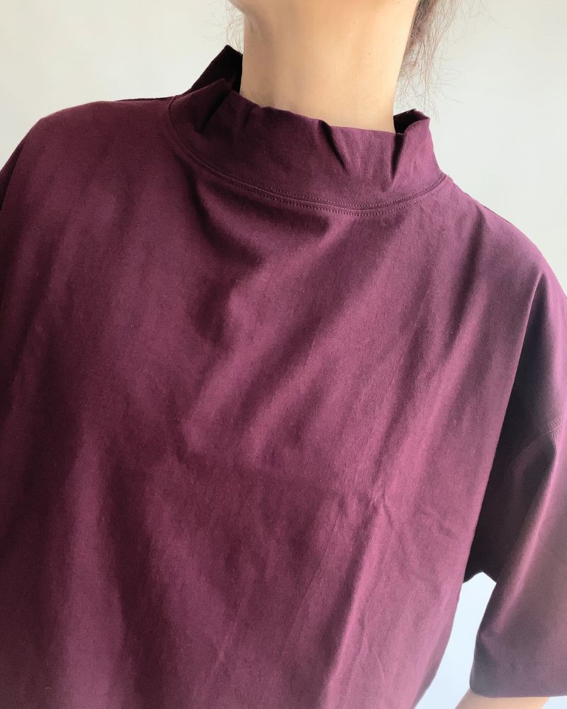 DEPEND jersey high neck T-shirt in Bordeaux