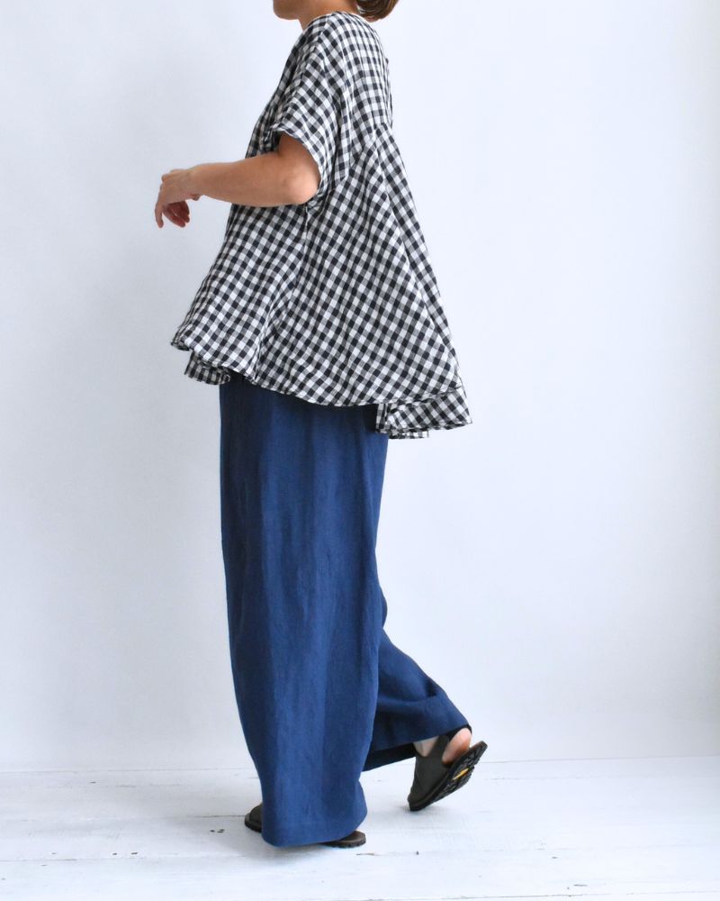 Barrel Leg Pants (LINEN) in DarkNavy