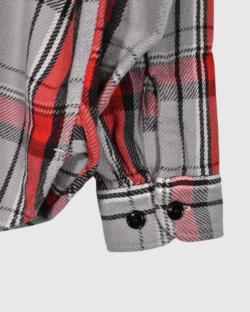 Unevenly Checked Shirt in Gray