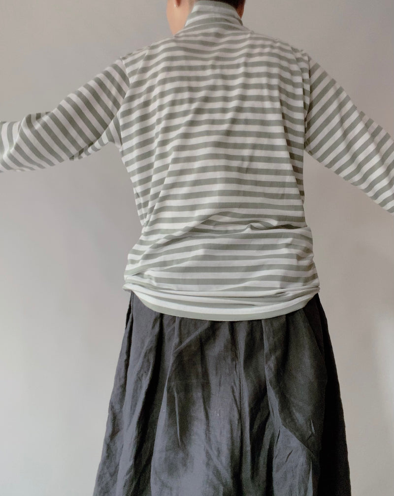 TC Striped High Neck Cut and Sew